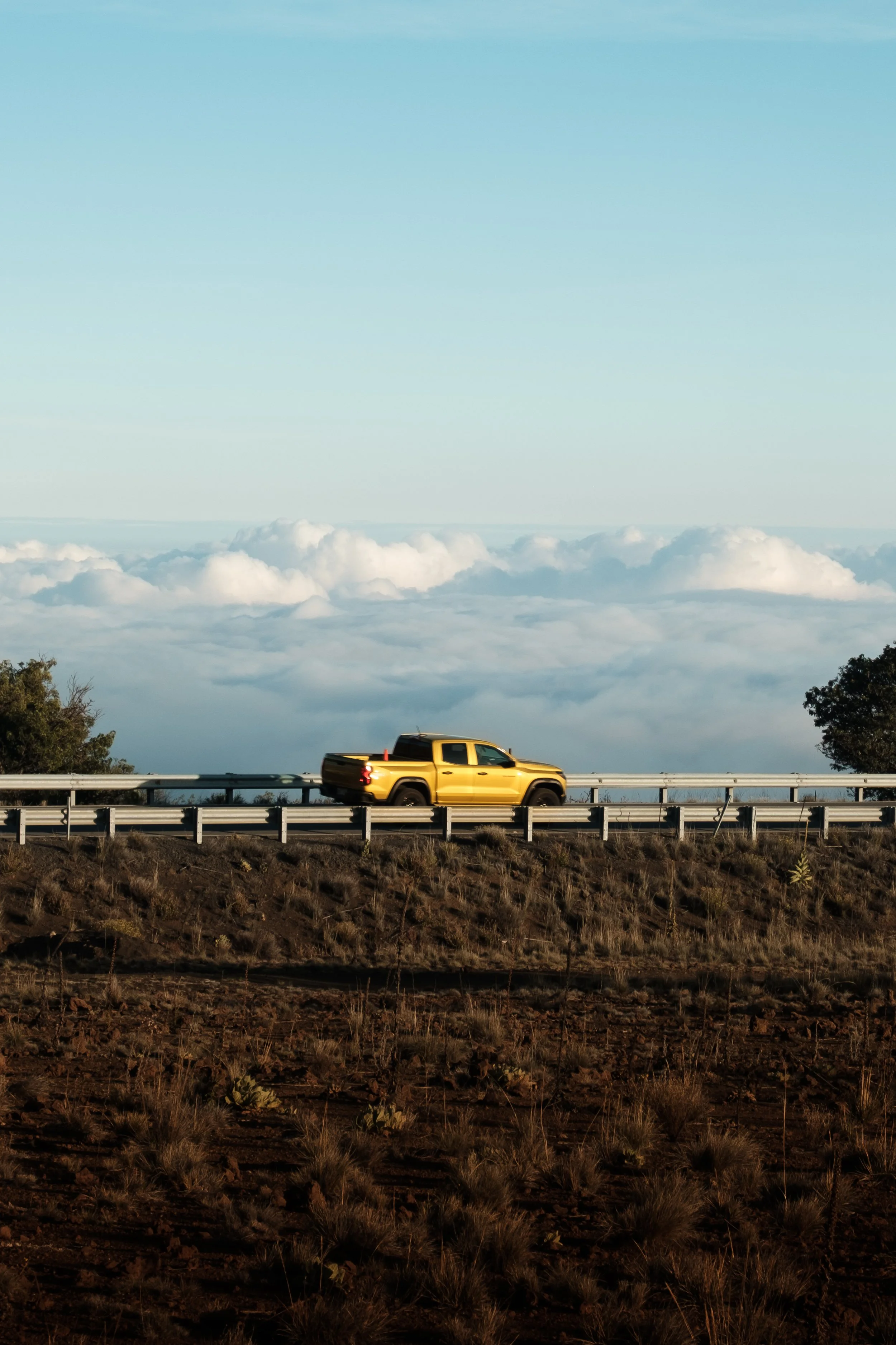 Driving on Mauna Kea, Big Island of Hawai'i