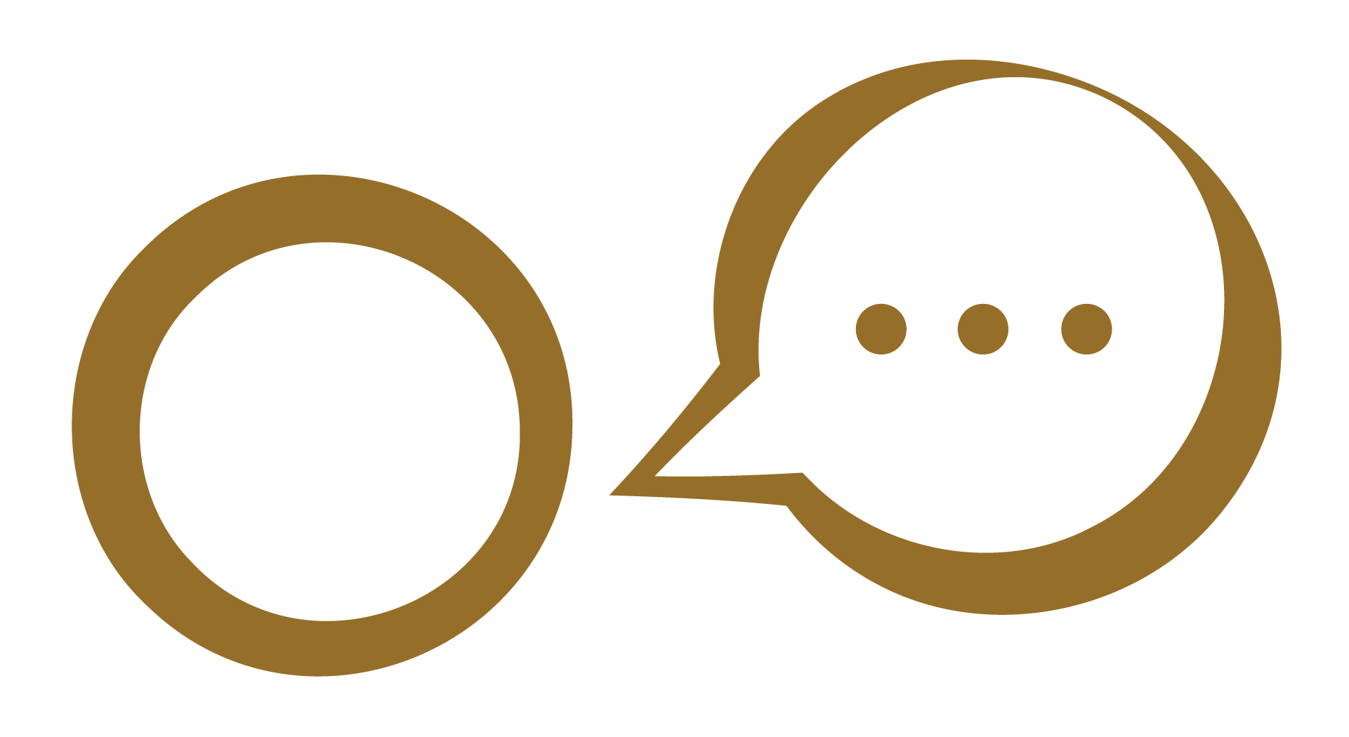 Golden text reads 'O2' with a chat bubble containing three dots, representing communication.