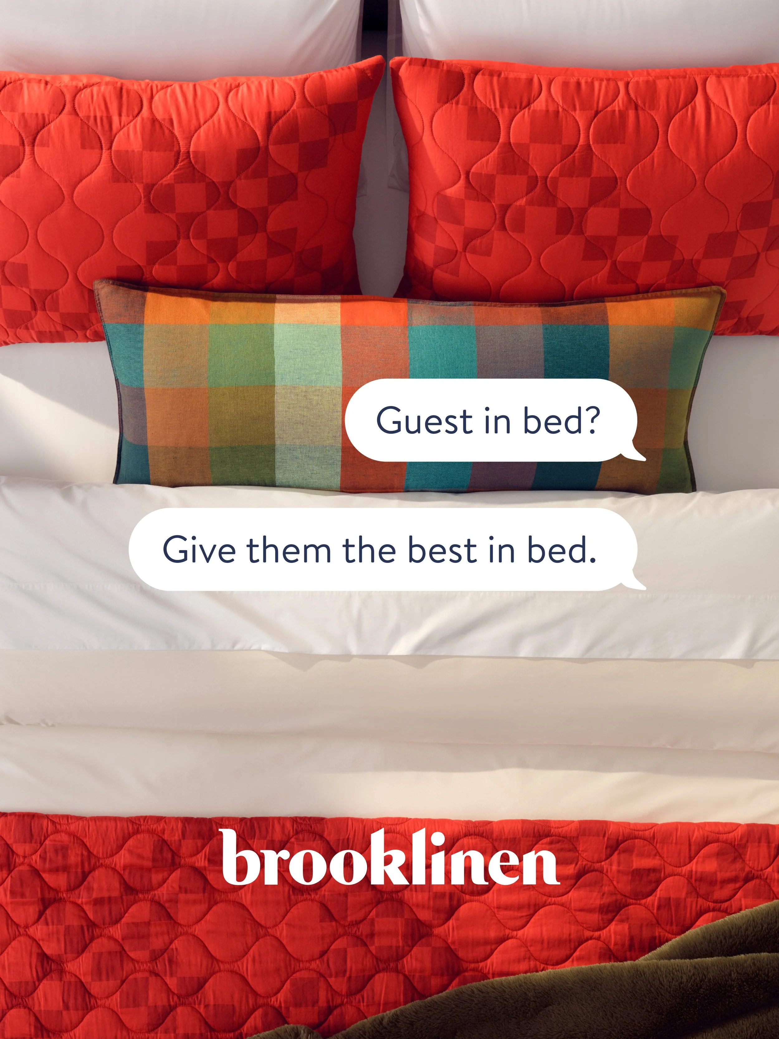 Portafolio de diseño gráfico para Brooklinen, con campañas promocionales y piezas de comunicación visual para una marca de textiles para el hogar.