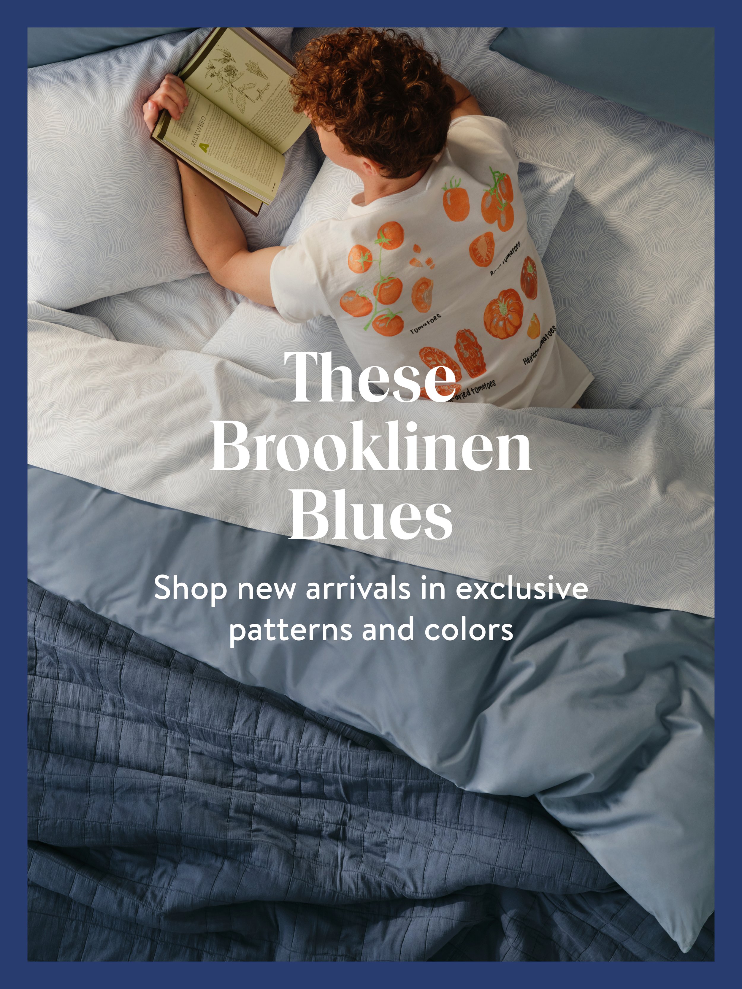 Portafolio de diseño gráfico para Brooklinen, con campañas promocionales y piezas de comunicación visual para una marca de textiles para el hogar.