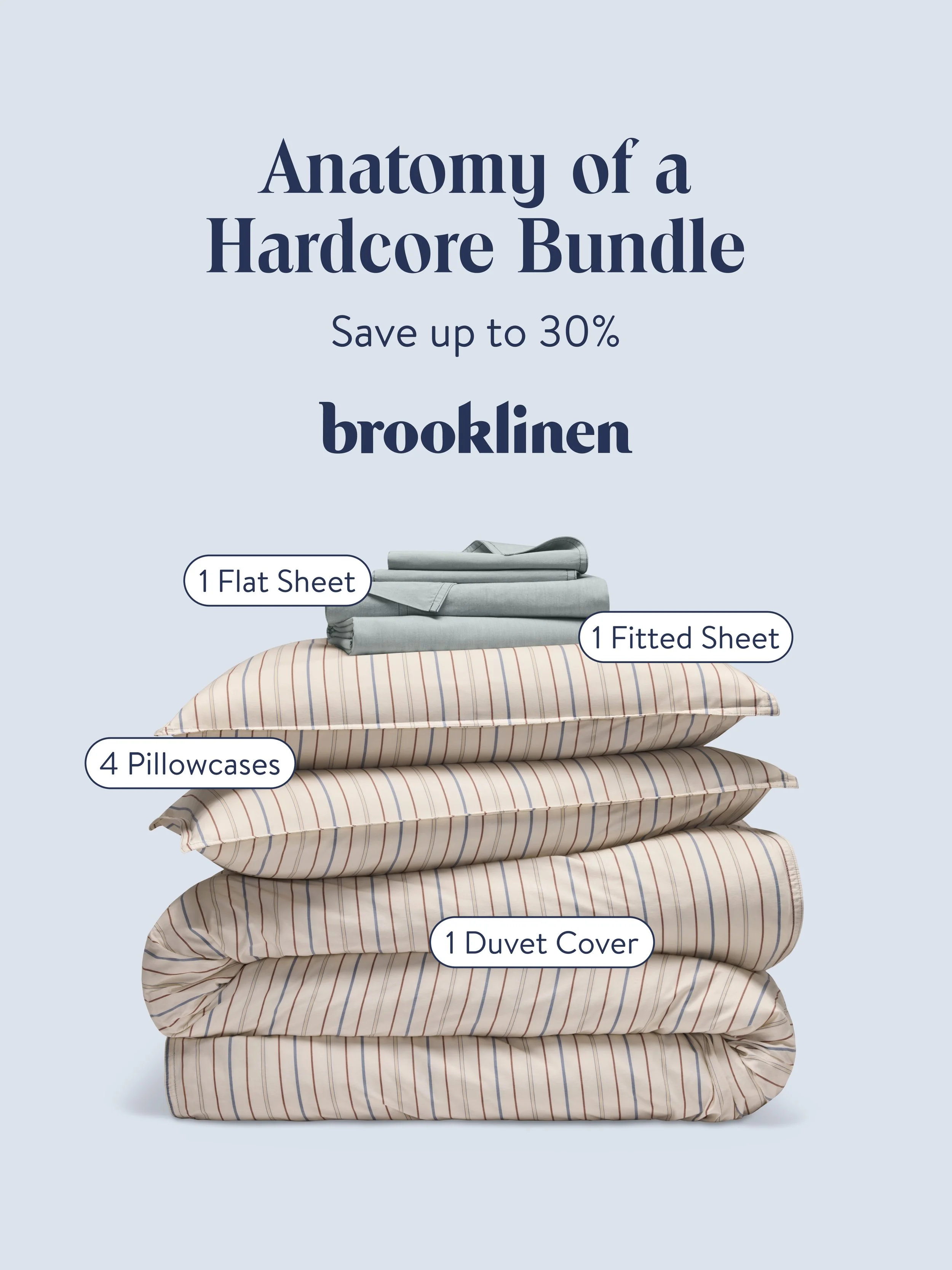 Portafolio de diseño gráfico para Brooklinen, con campañas promocionales y piezas de comunicación visual para una marca de textiles para el hogar.