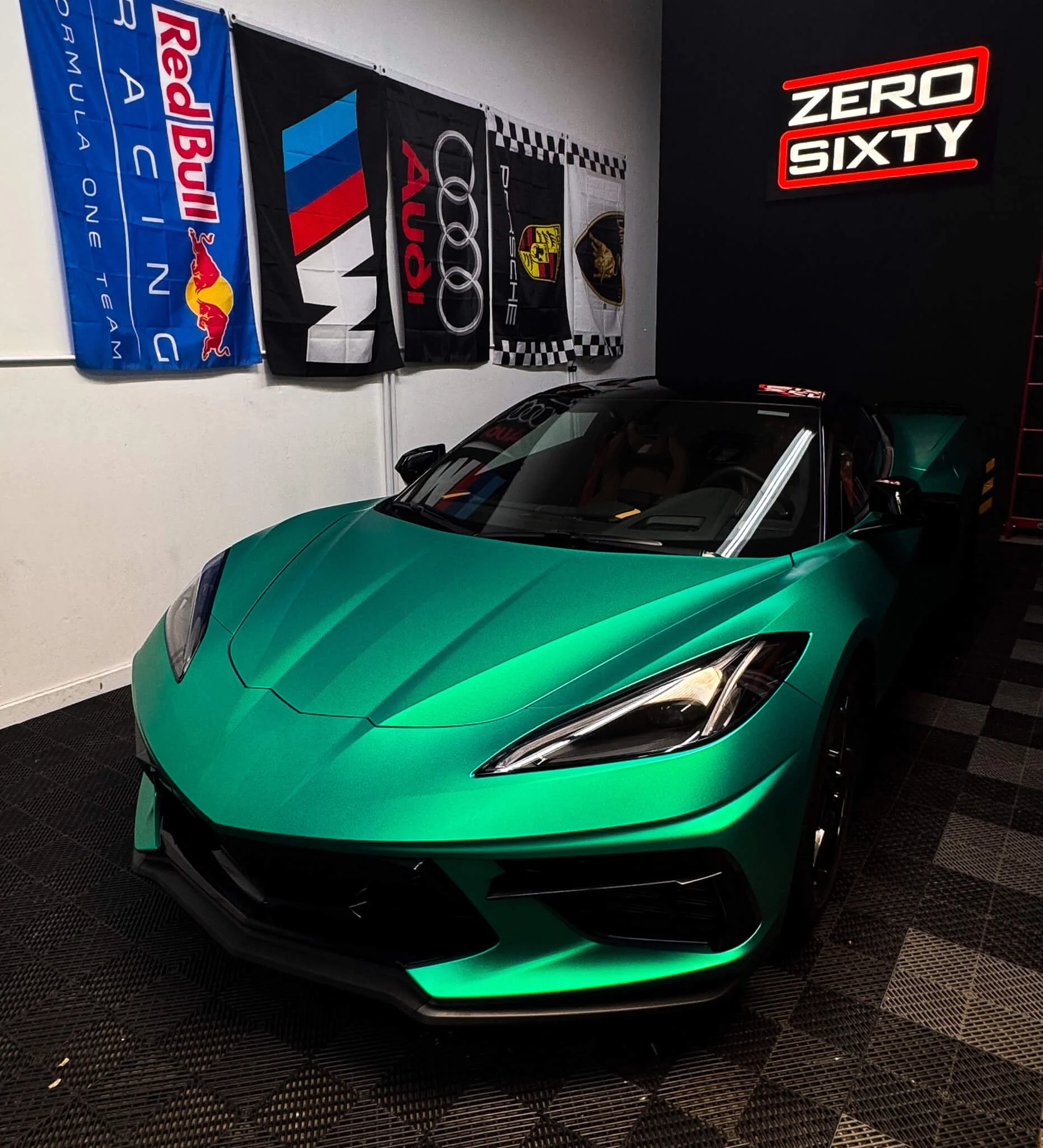 Corvette C8 with custom vinyl wrap