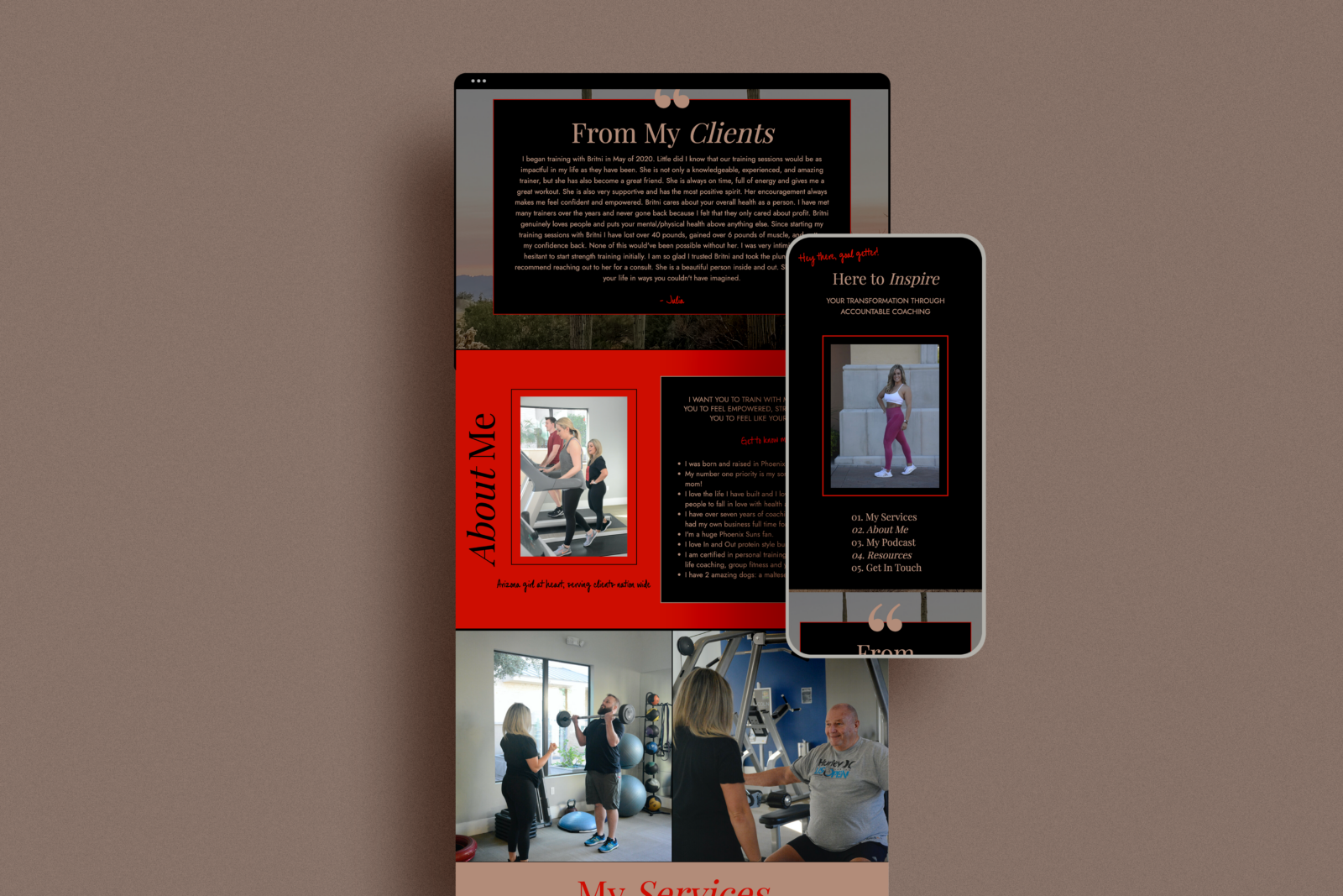 Website Design for a Personal Trainer: Client Feature, BritFit AZ