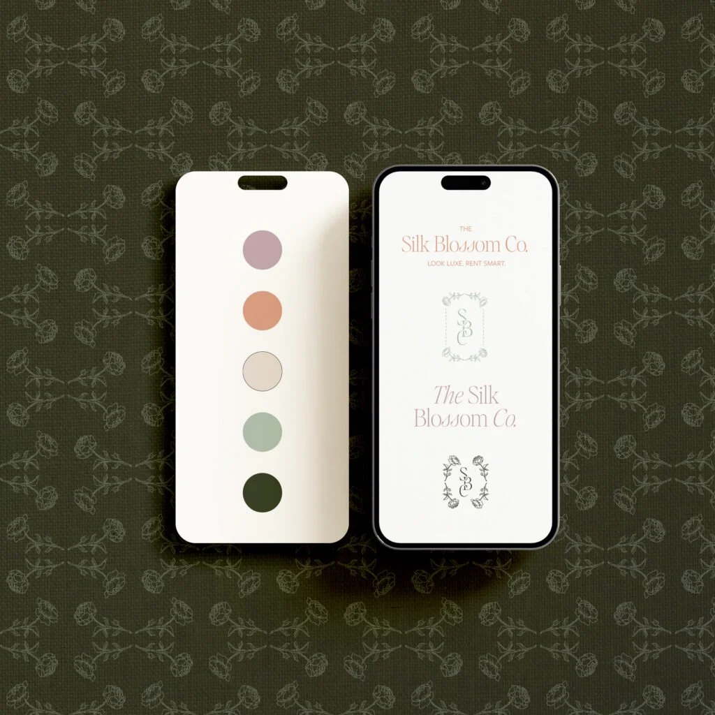 Timeless color palette and logo designs for a floral business