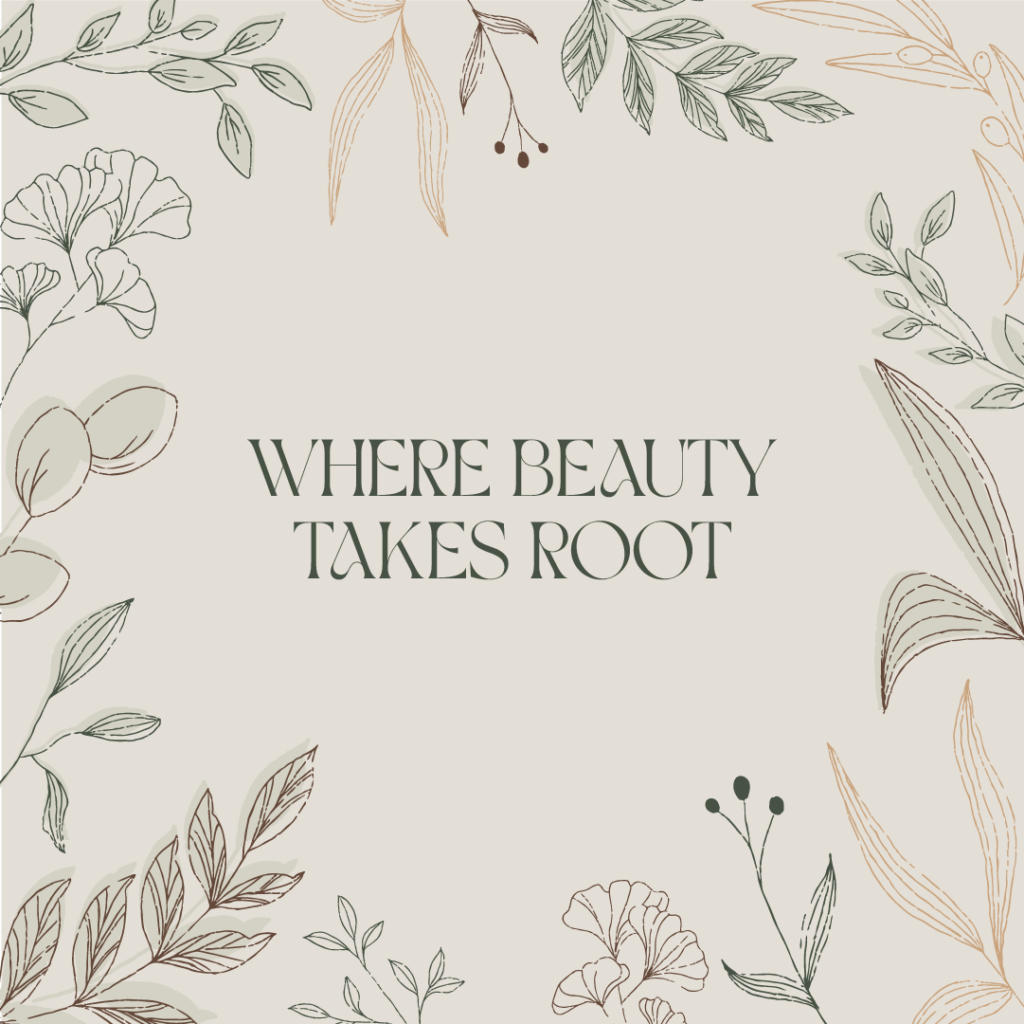 Plant-inspired mural design for a hair studio