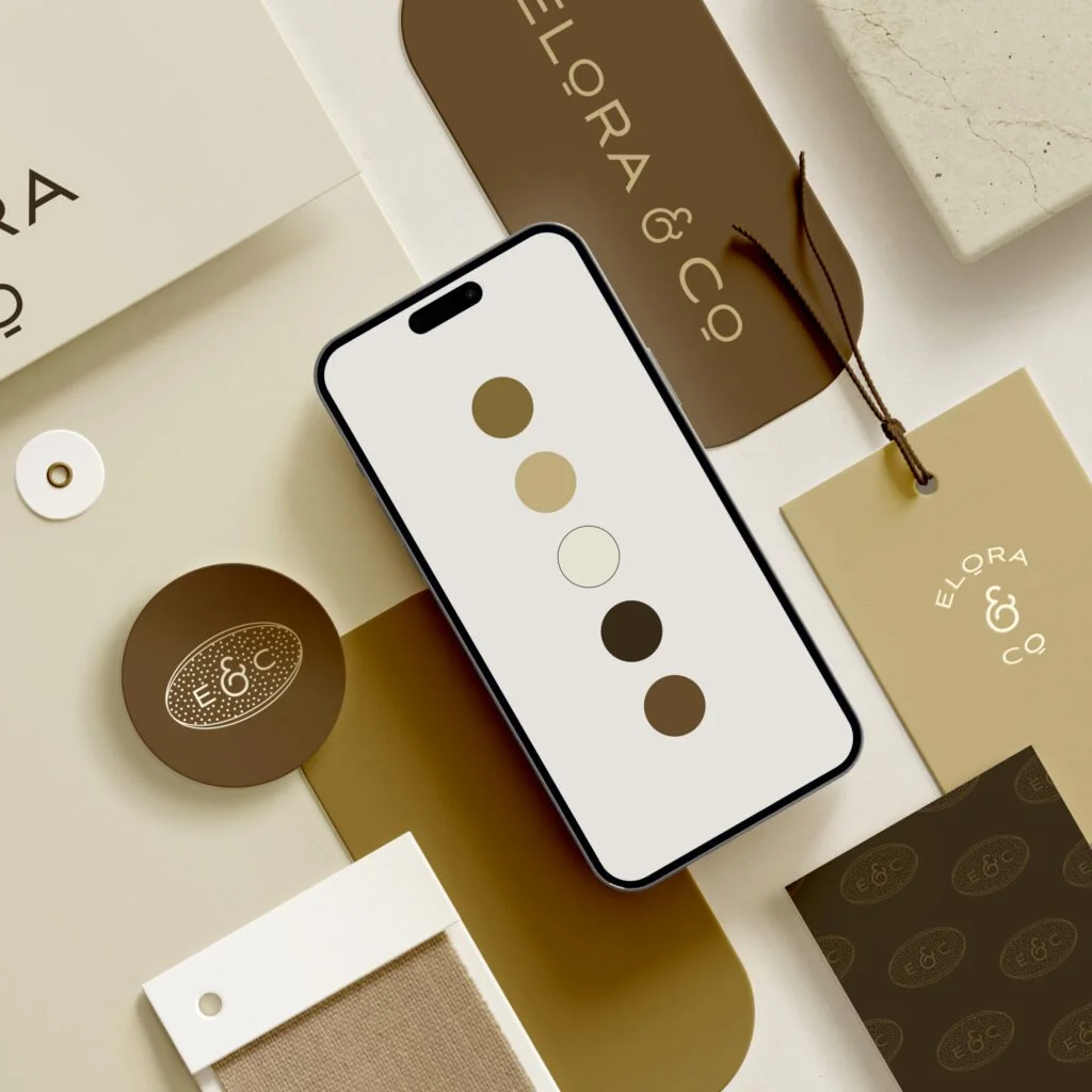 Elegant color palette for the Elora &amp; Co. semi-custom brand