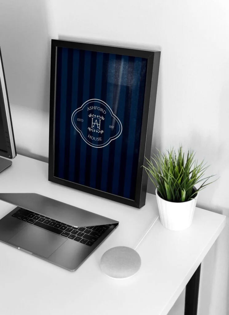 Sophisticated pre-made branding displayed in a frame