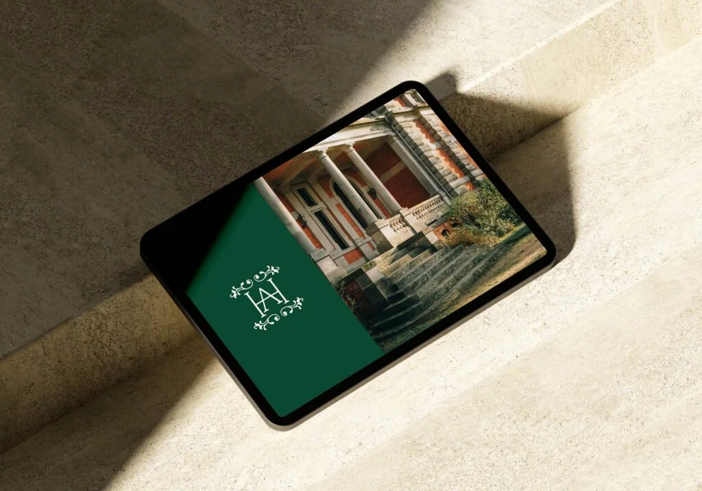 Ashford House logo displayed on a tablet screen