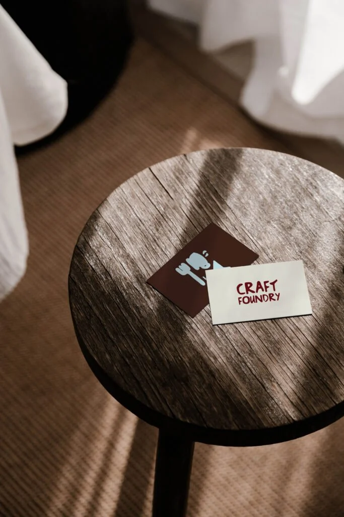 Pre-made brand template displayed on a business card