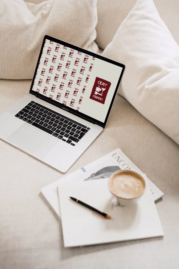 Pattern and logo design from a semi-custom brand template
