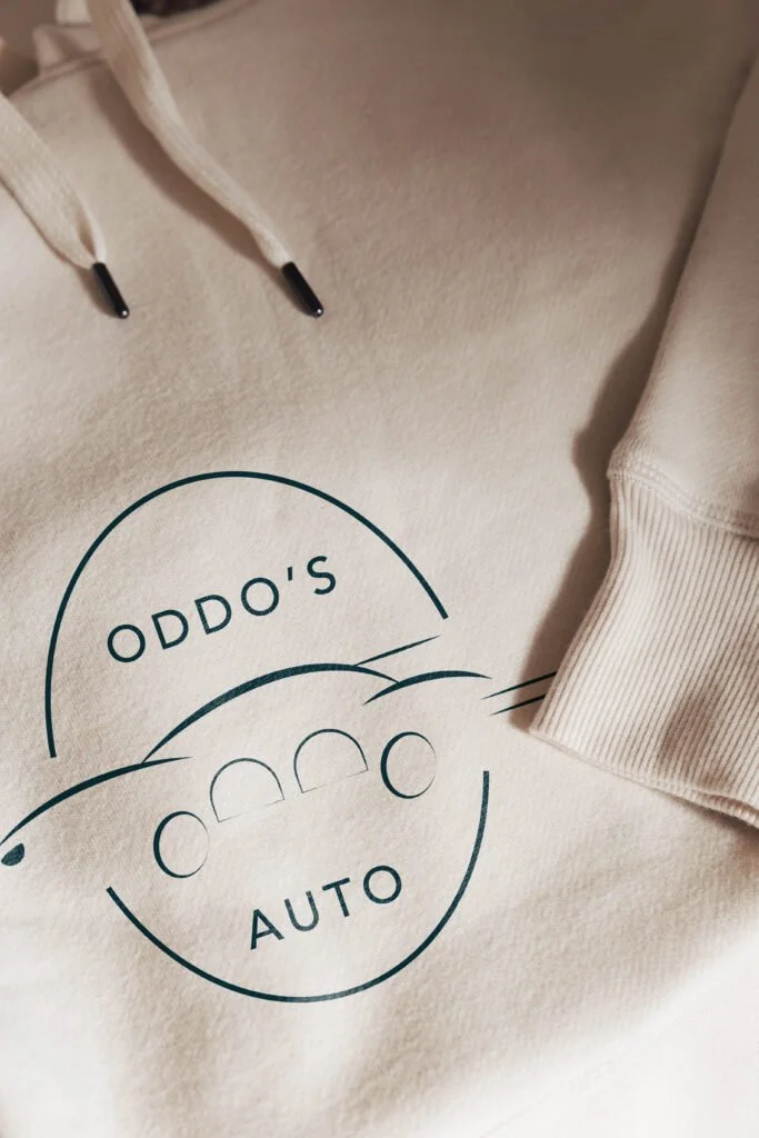 Mobile mechanic logo displayed on a shirt