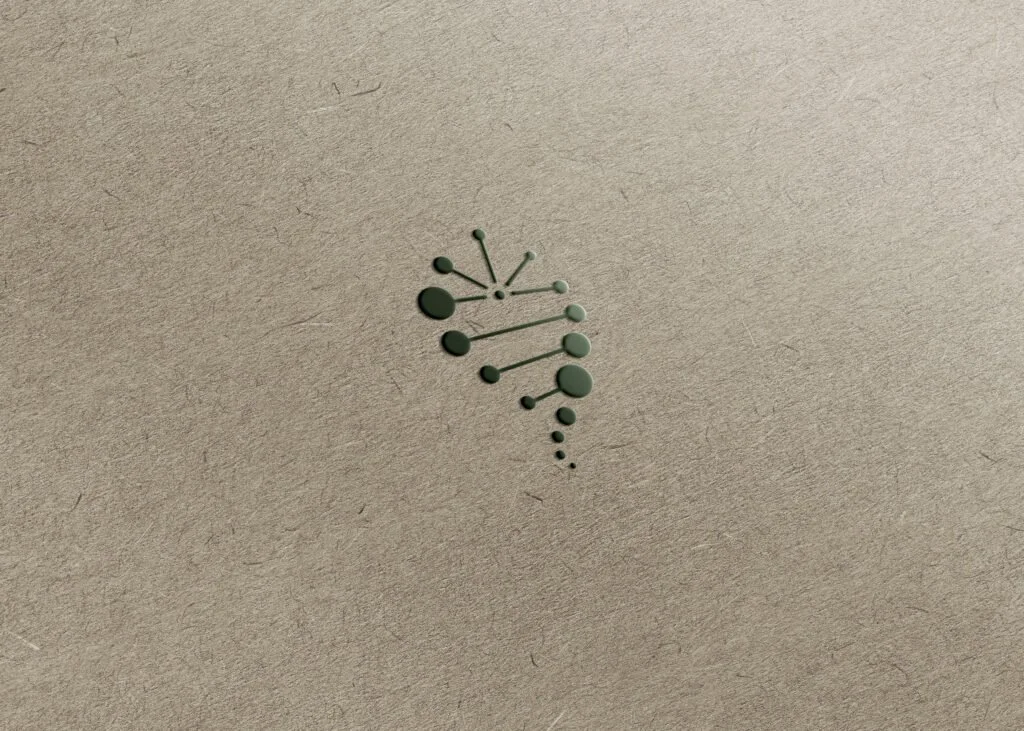 Foiled DNA-inspired logo design