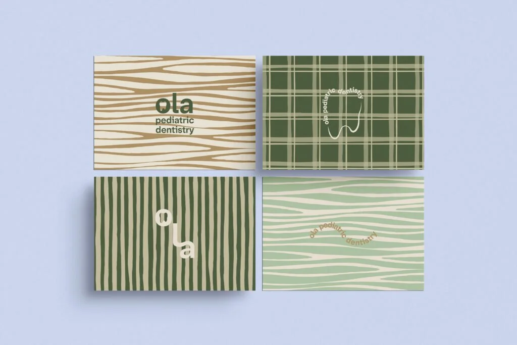Logo and background variations for OLA Pediatric Dentistry branding
