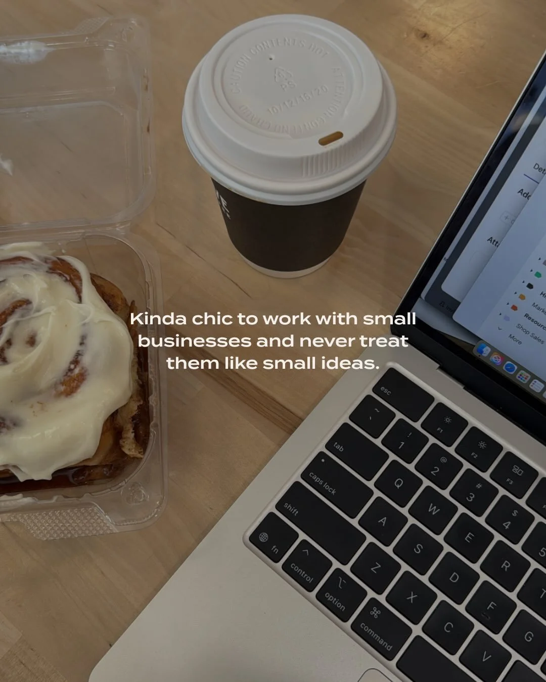 Our take: Caring about your business is kinda chic. 🤓 So is working with passionate biz owners, obsessing over the tiny details, building brands from scratch, talking strategy over coffee, and creating work we&rsquo;re genuinely excited to send out 