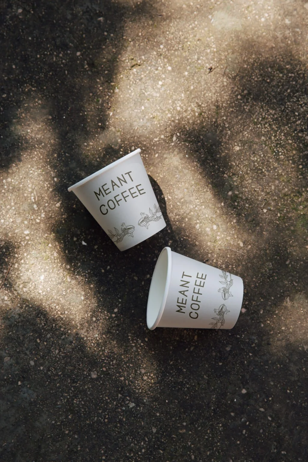 Coffee cup with a custom coffee plant illustration.