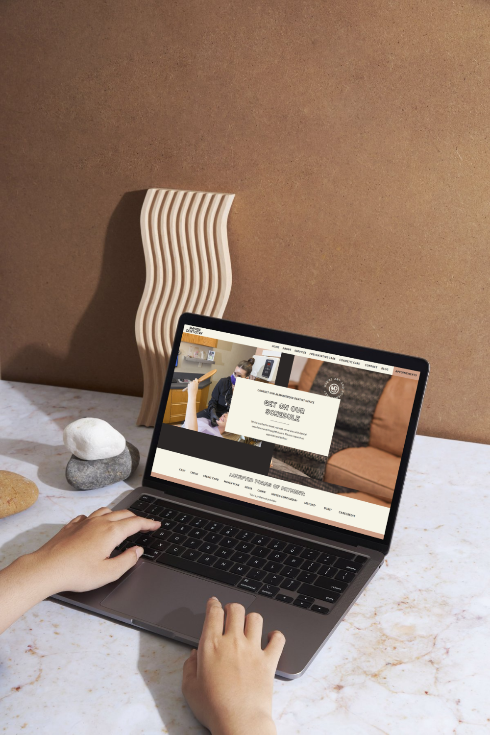Welcoming Maven Dentistry homepage design.