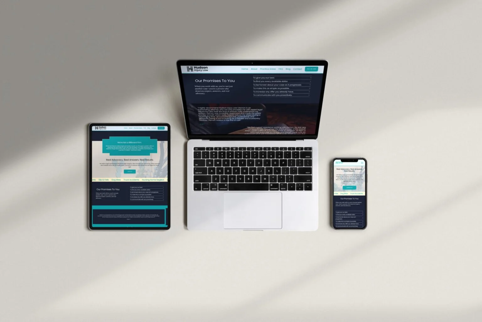 Conveyor company website displayed across various devices