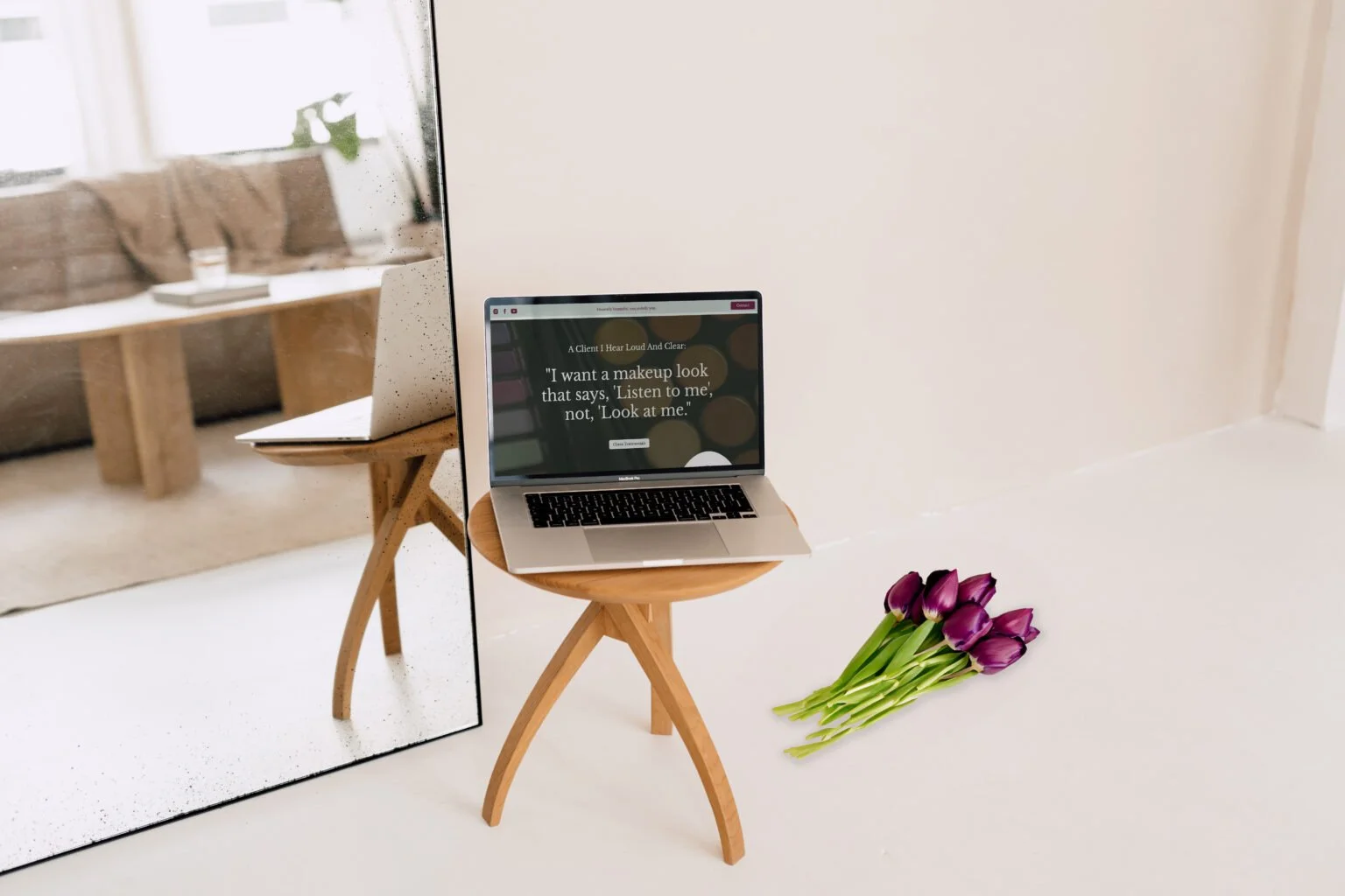 Makeup artist homepage website design.