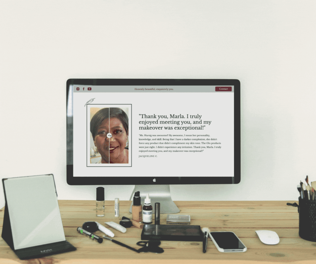 Dynamic image transformation showcased on an image stylist website.