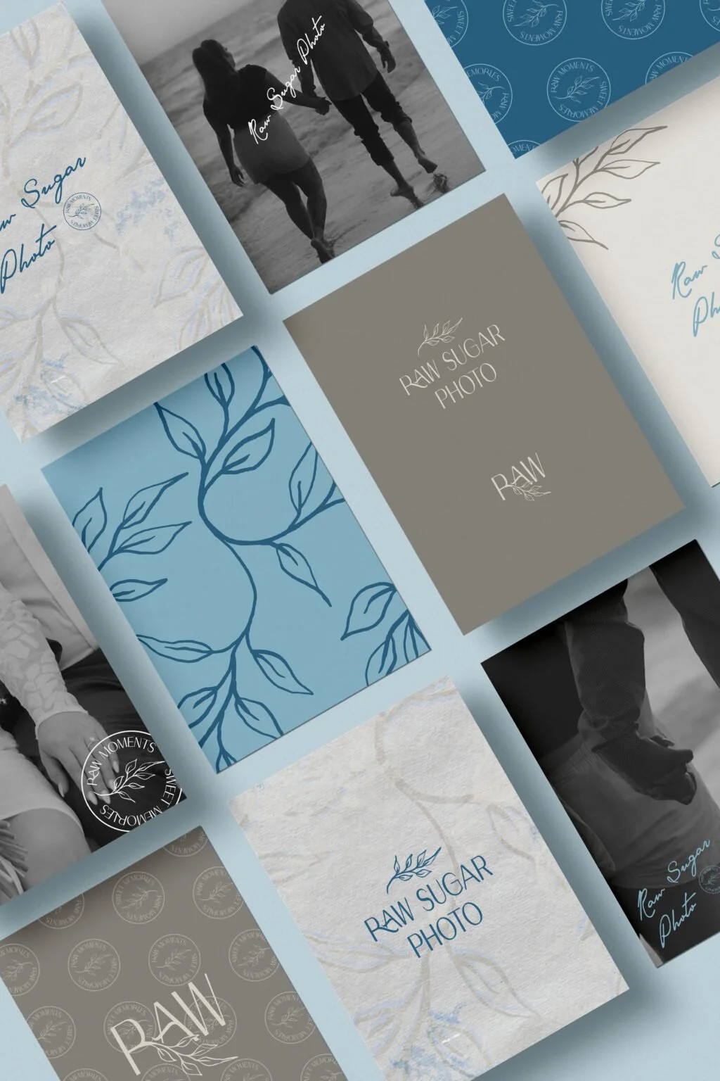 Social media mockup cards for a photography brand.