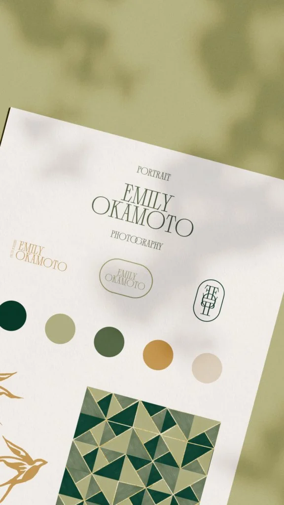 Elegant branding guide for Emily Okamoto