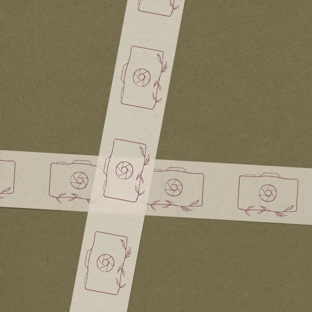 Floral-inspired camera illustration for a photography brand.