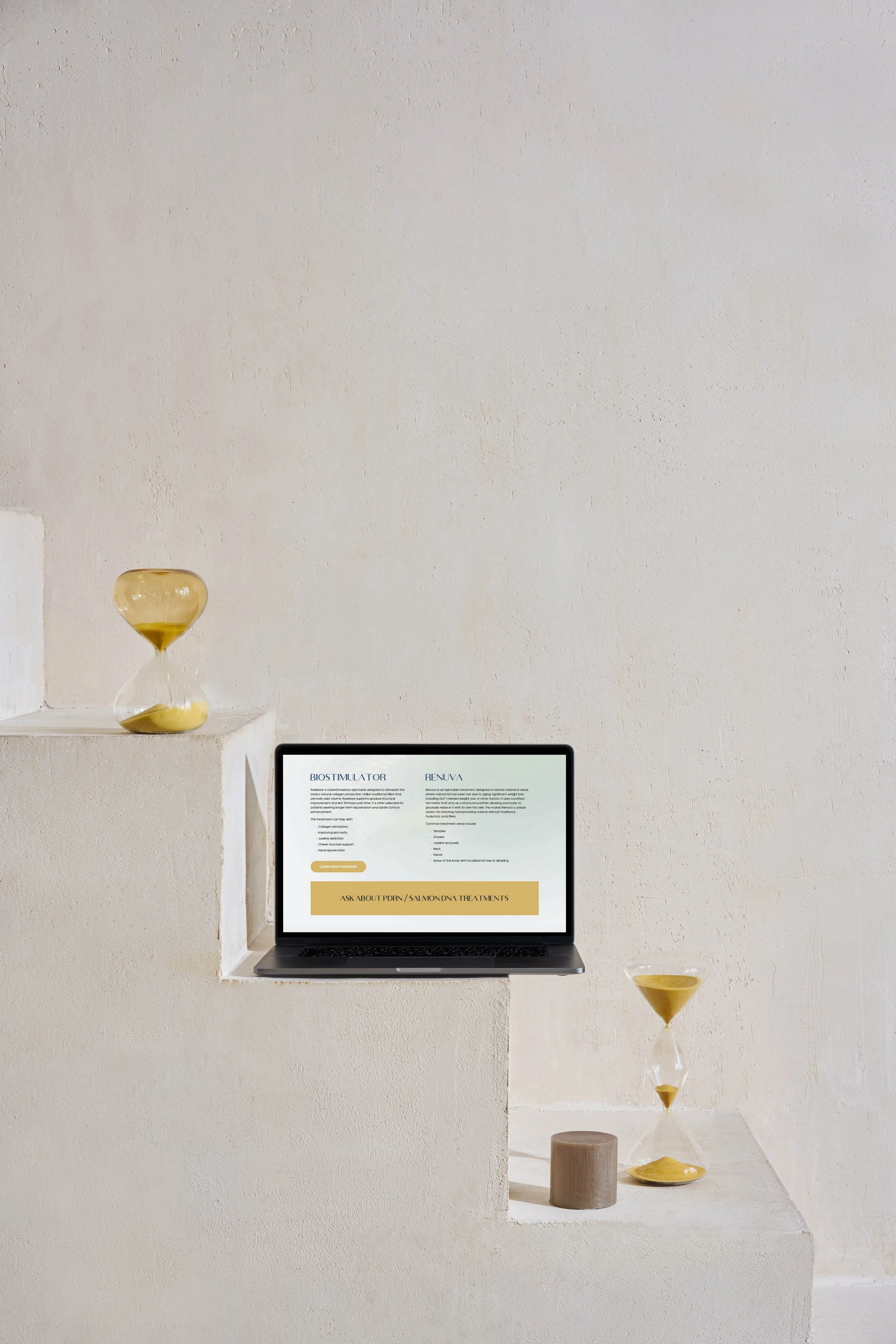 Med spa service page featuring a booking call-to-action.