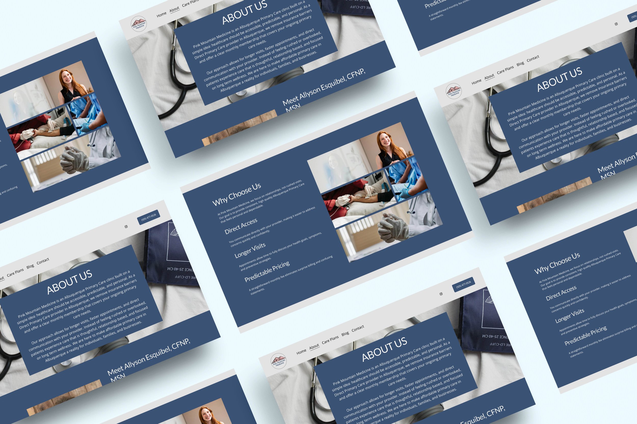 Pink Mountain Medicine website pages