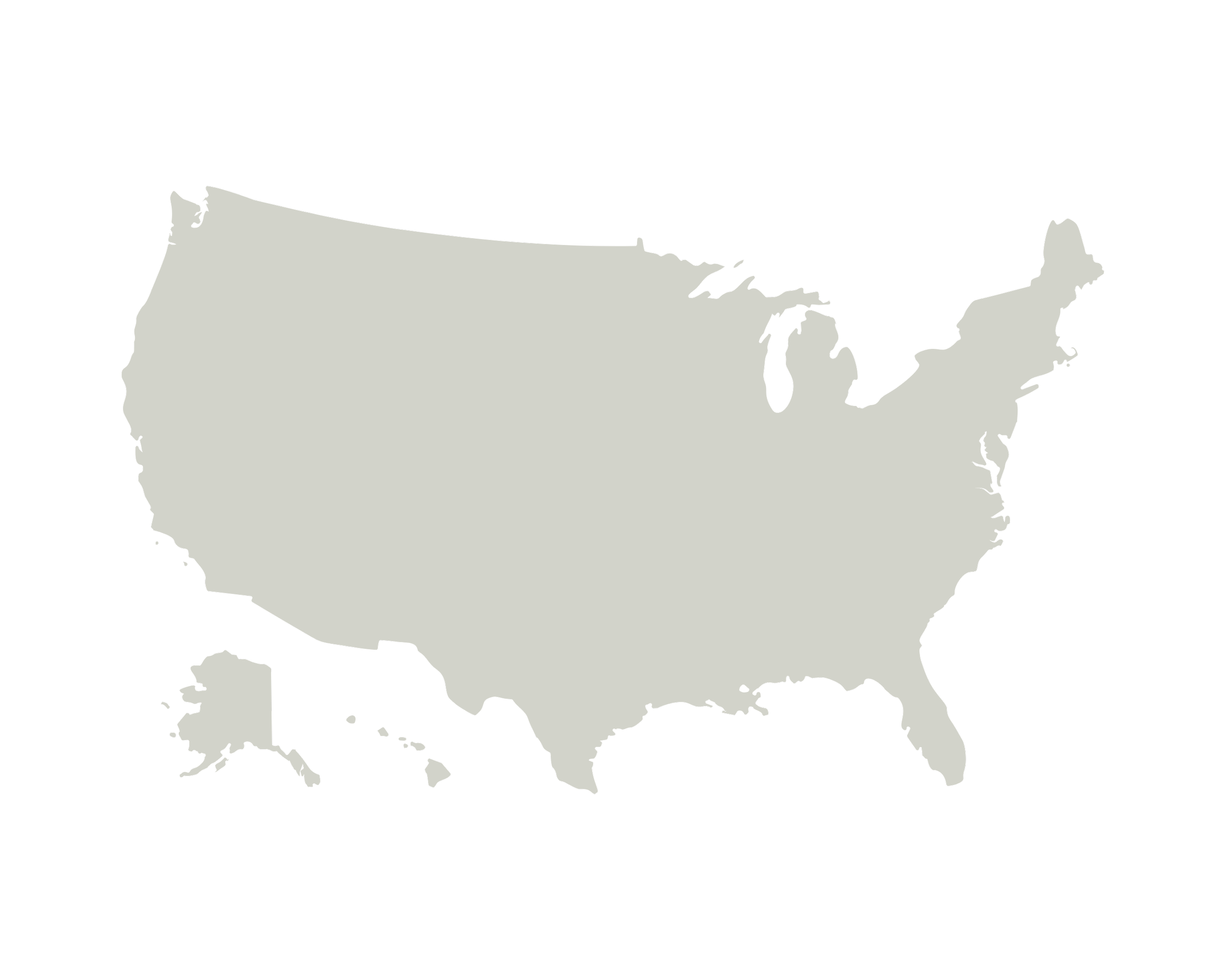 Gray silhouette map of Alaska against a black background.