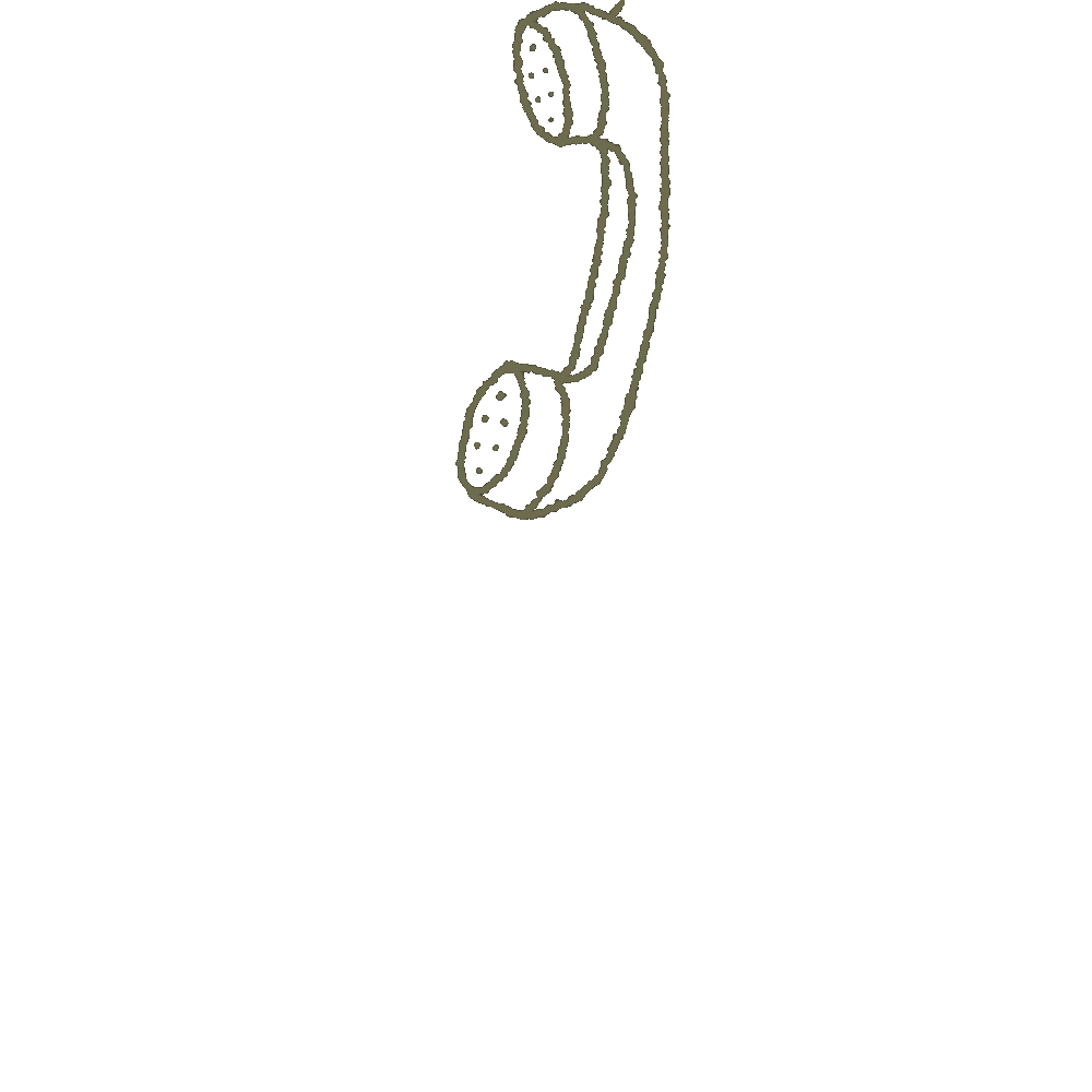 Outline drawing of a vintage telephone handset.