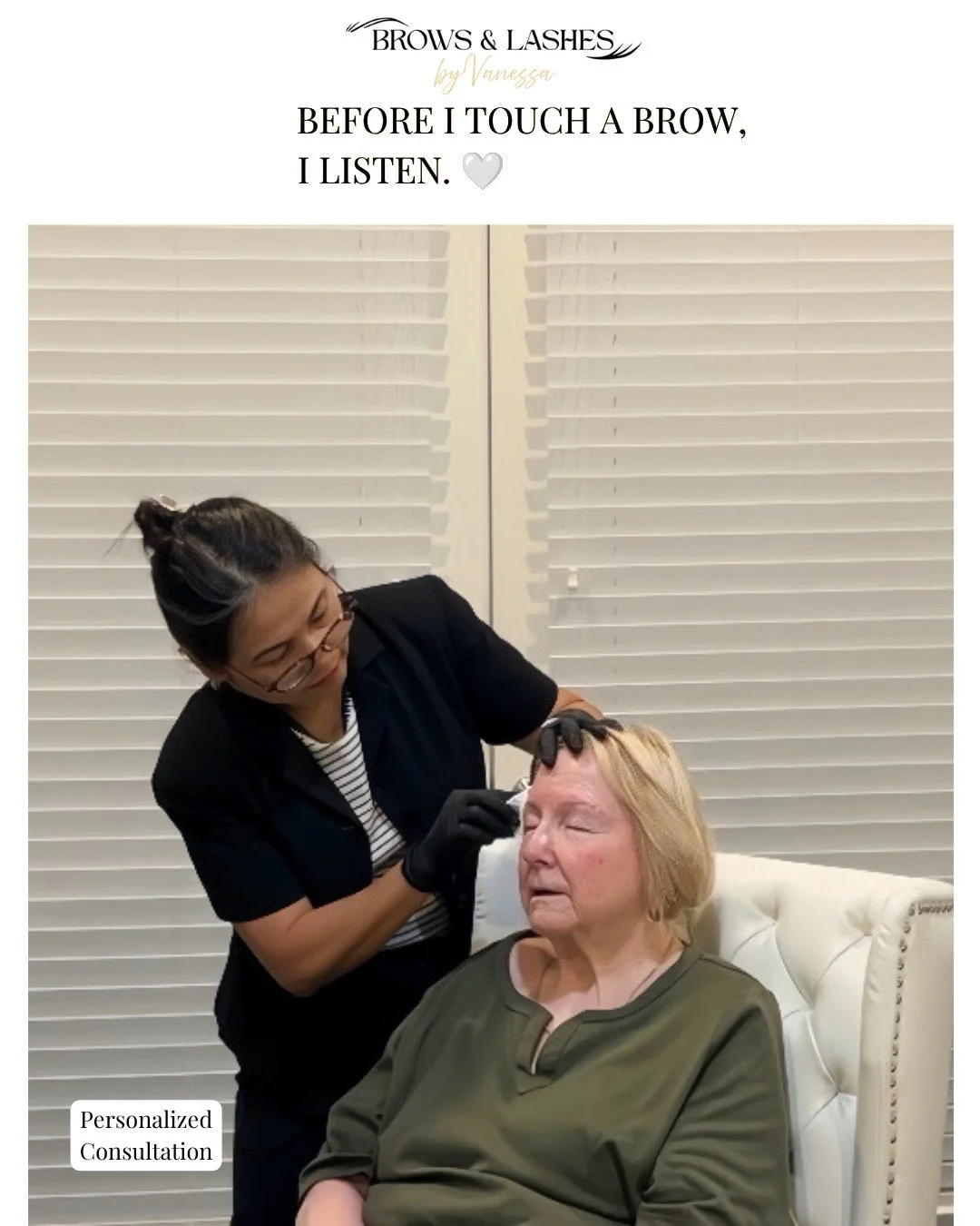 BEFORE I TOUCH A BROW, I LISTEN. 🤍

Every face tells a different story.

That&rsquo;s why I never start with pigment.

I start with a conversation.

Understanding your lifestyle, your preferences, and your natural features helps me create brows that