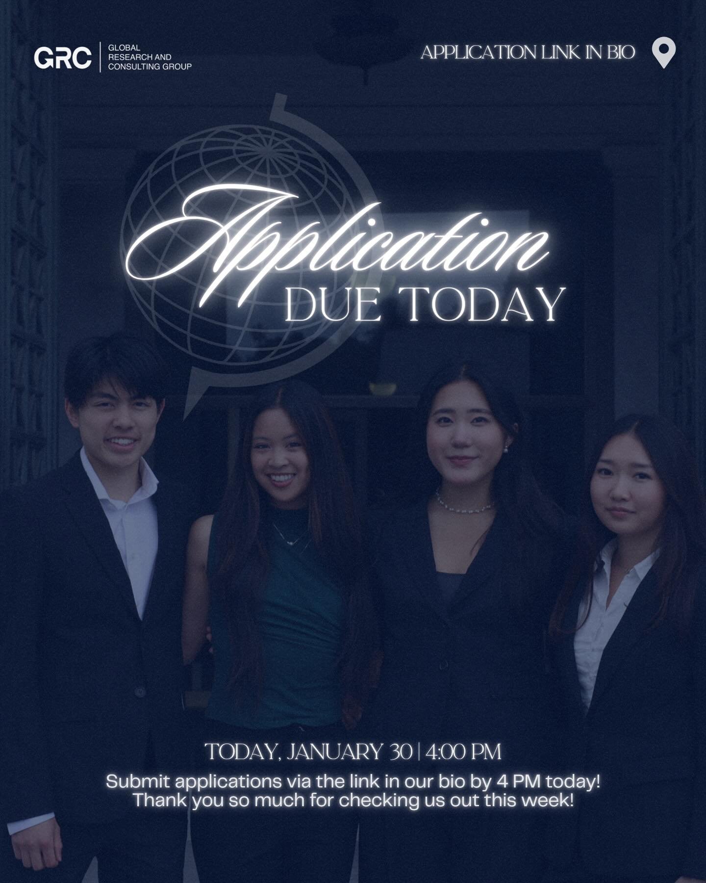 The time has come! Make sure to get your application in by 4 PM TODAY. Check out our website and link in bio! 

We loved meeting all of you this week! Don&rsquo;t forget to stop by Office Hours. PM for any last-minute help. 🌐💙