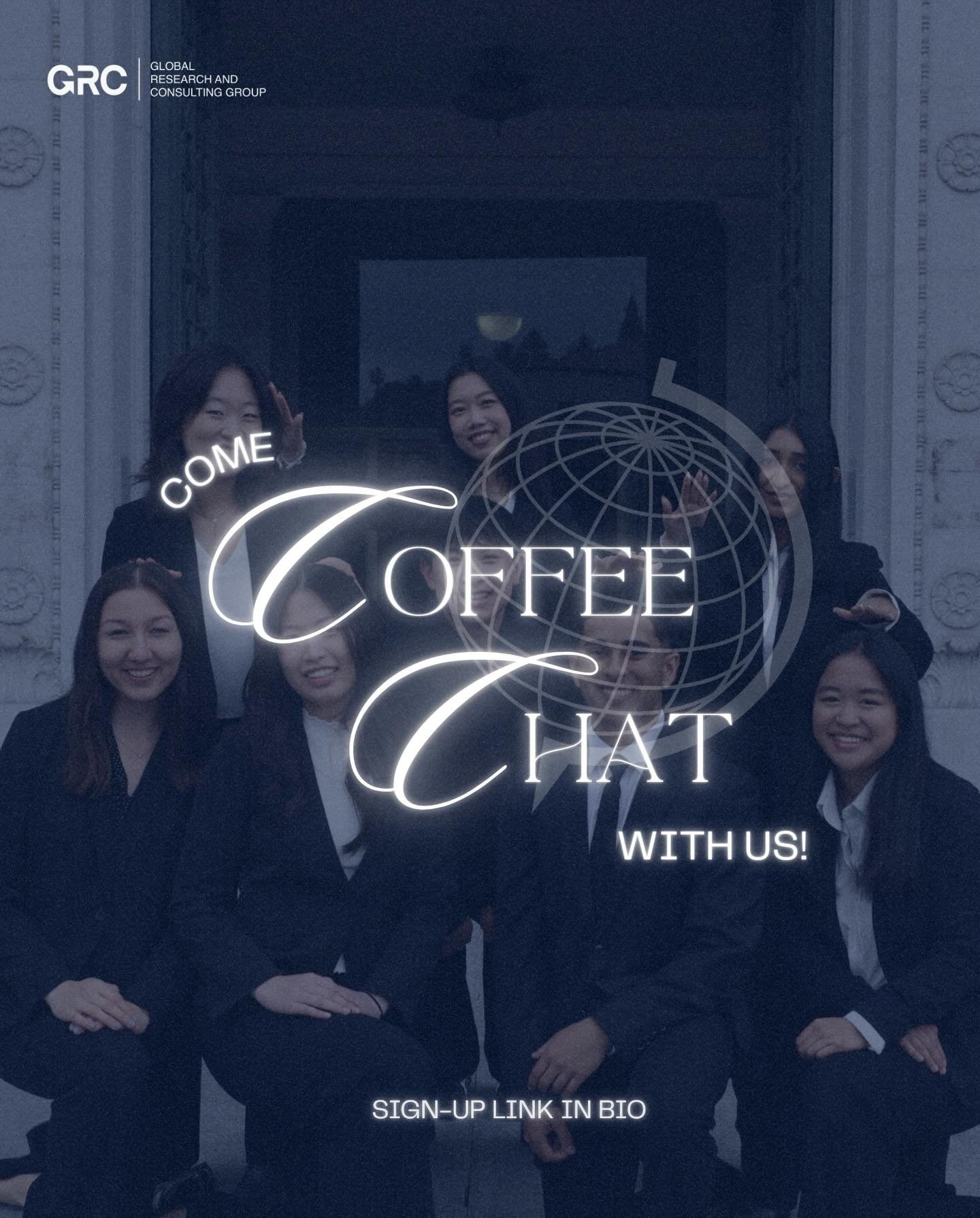 Coffee Chats are OPEN! ☕️ 

Come chat with a GRC member and learn more about our club, community, and values in a relaxed, one-on-one setting.

To sign up, head to our website and visit the &ldquo;About Us&rdquo; tab or click the link in our bio. 

W