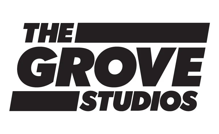 Logo for The Grove Studios in black bold text with stylized design.