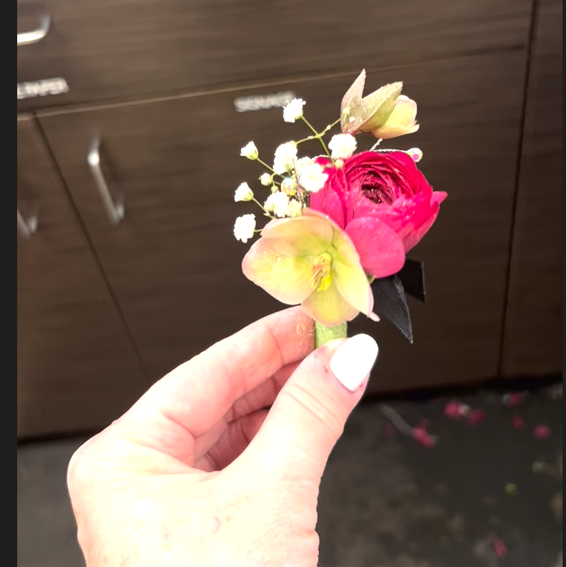 Pink Boutonniere