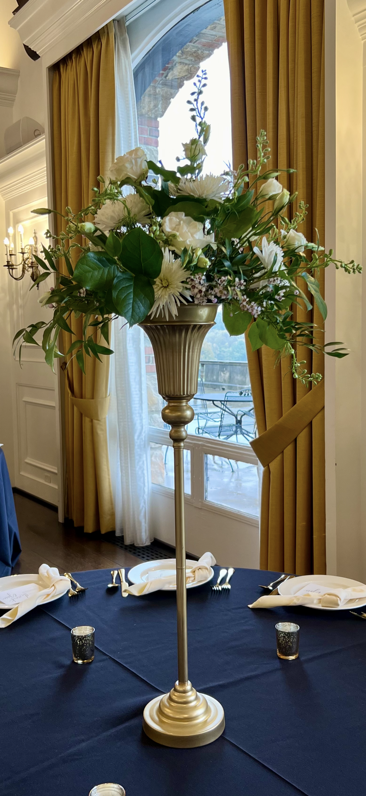Tall Gold Stand Flower Arrangement