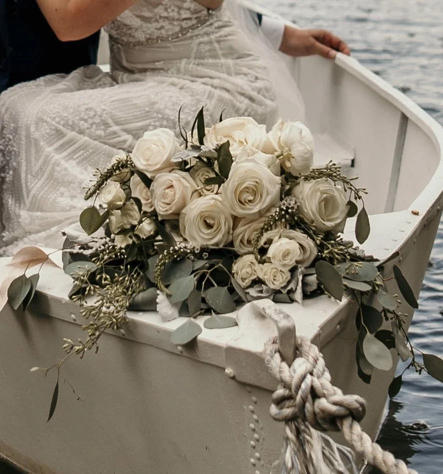 Elegant Ivory Rose Bridal Bouquet
