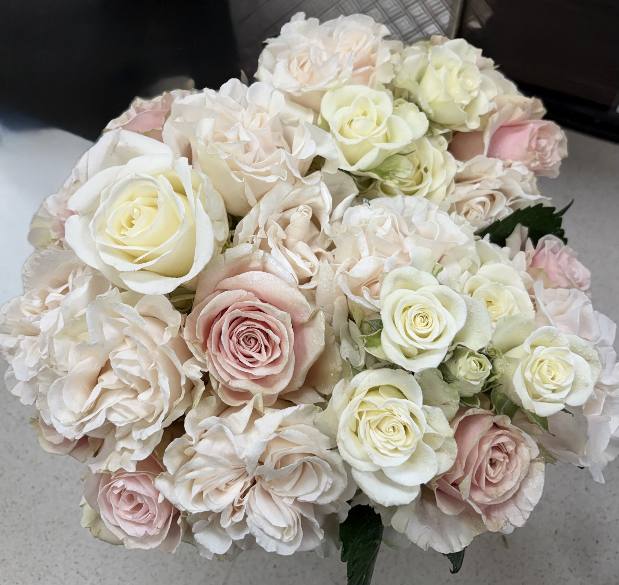 Ivory and Blush Rose Bouquet