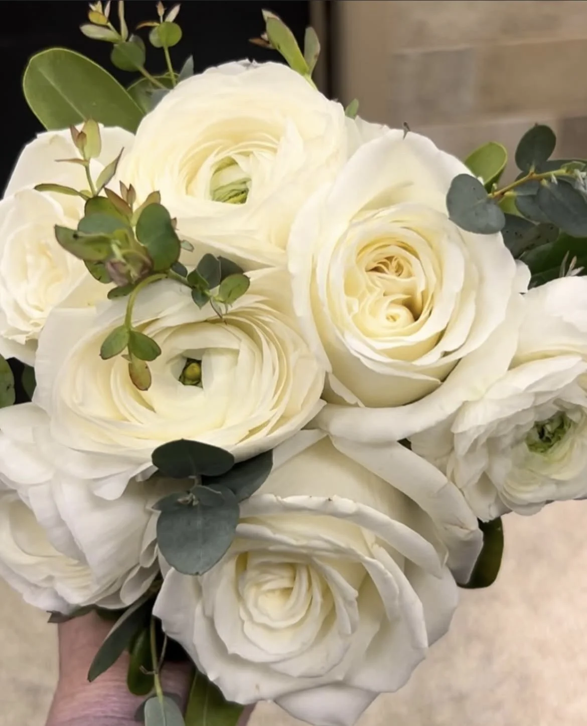 White Rose & Ranunculus Elegance Bouquet