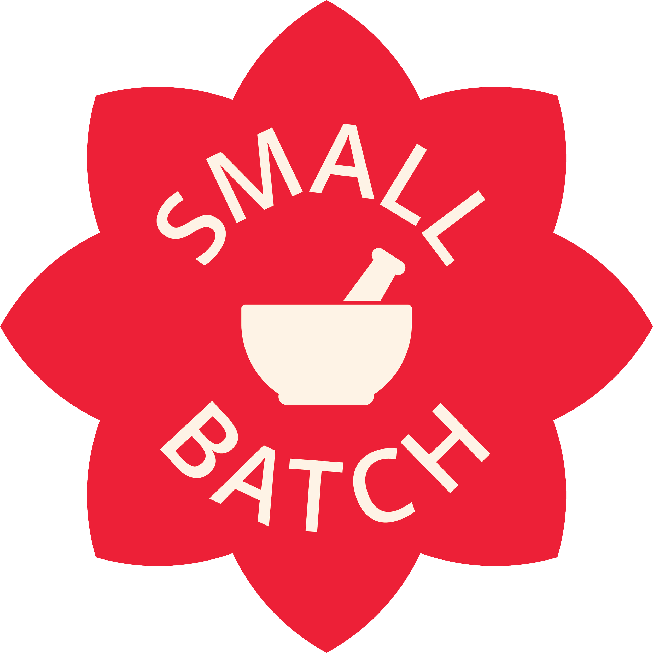 Small batch badge.