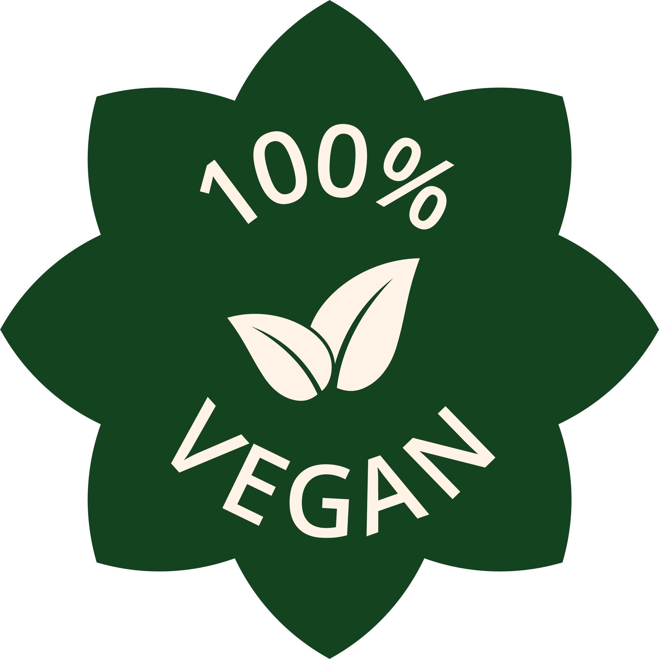 100% vegan badge.