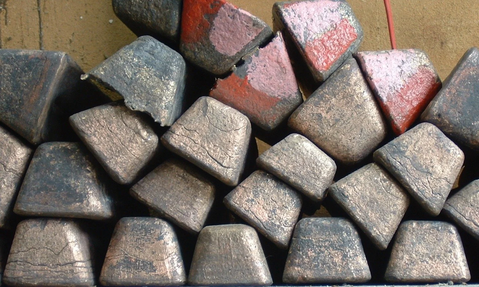 Bronze ingots.