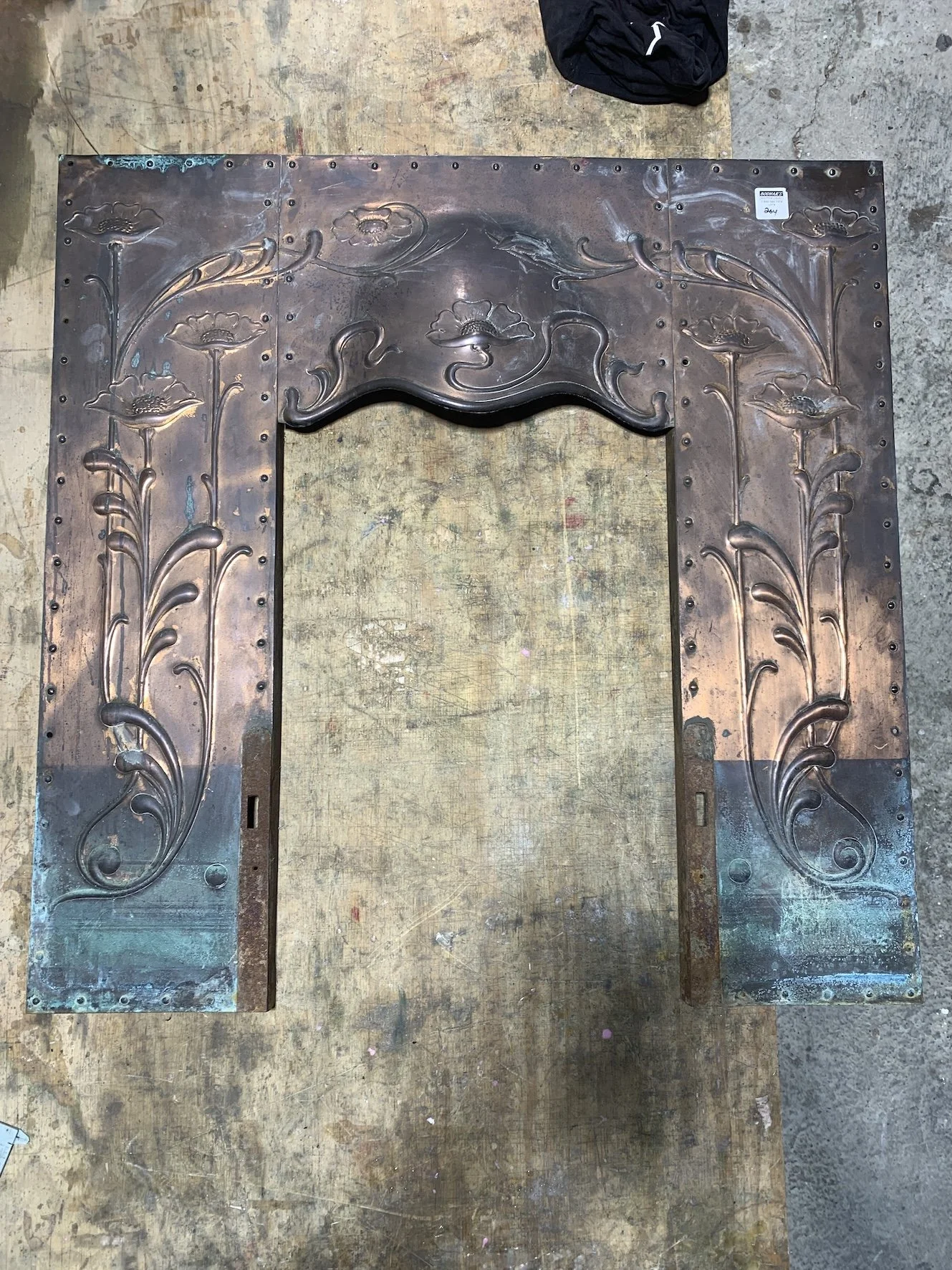 Copper Fire Surround.
Pre restoration