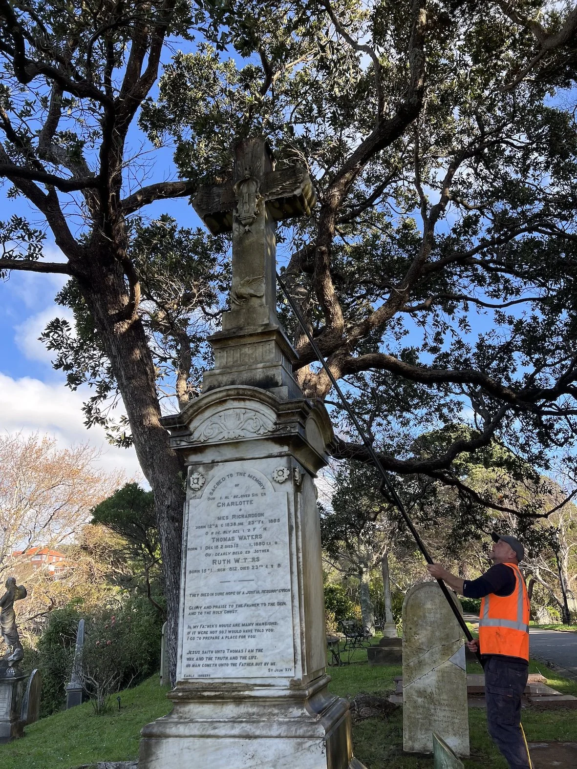 Bolton St Cemetery. Wellington.
Deionised washing.