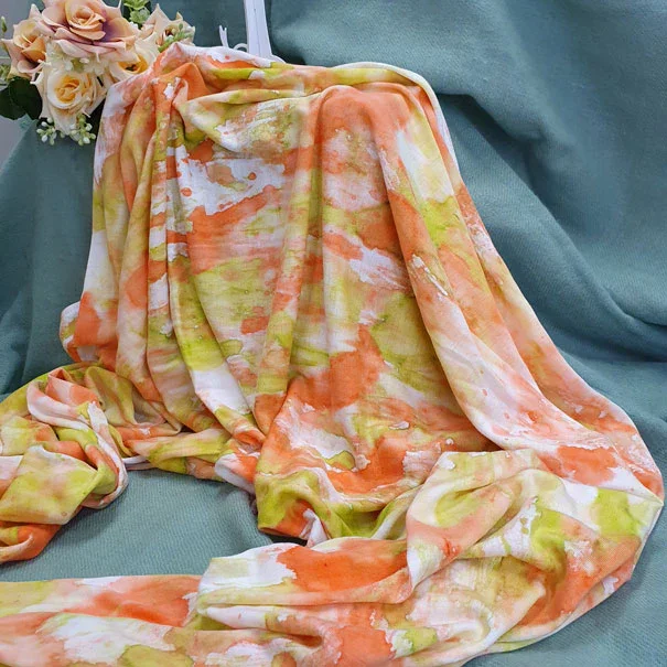 Hand Dyed Scarf ~ ‘Orange Hues’