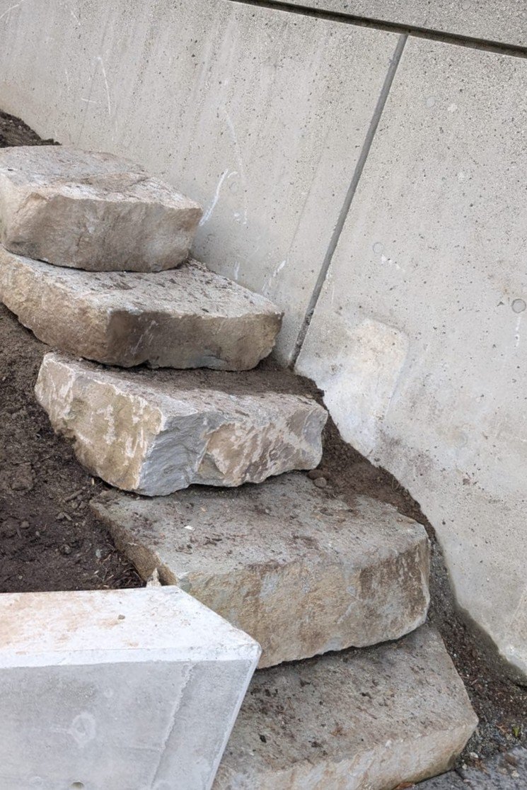 basalt split stone steppers.