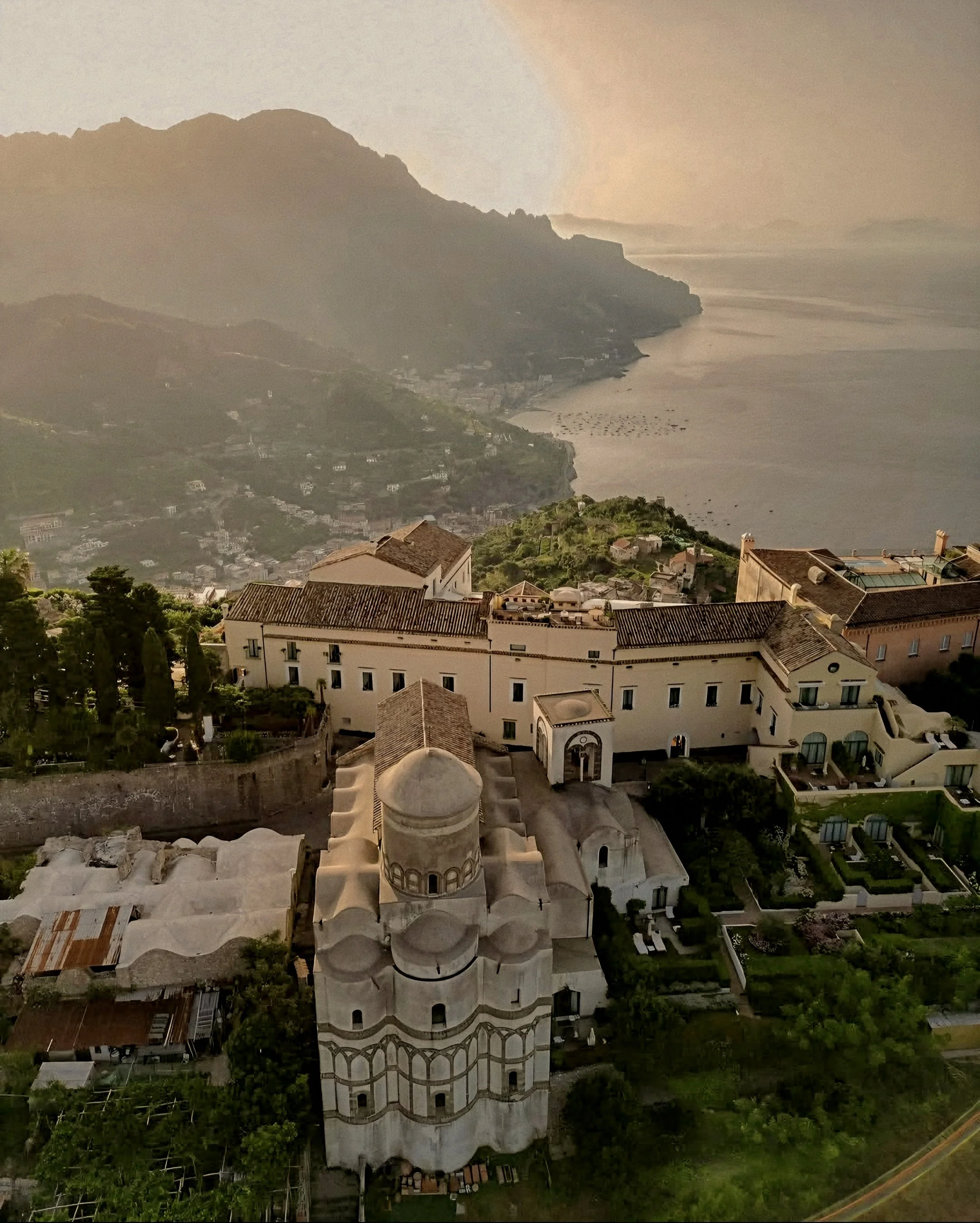 Terraced historic architecture and gardens at Caruso A Belmond Hotel Ravello Amalfi Coast Italy