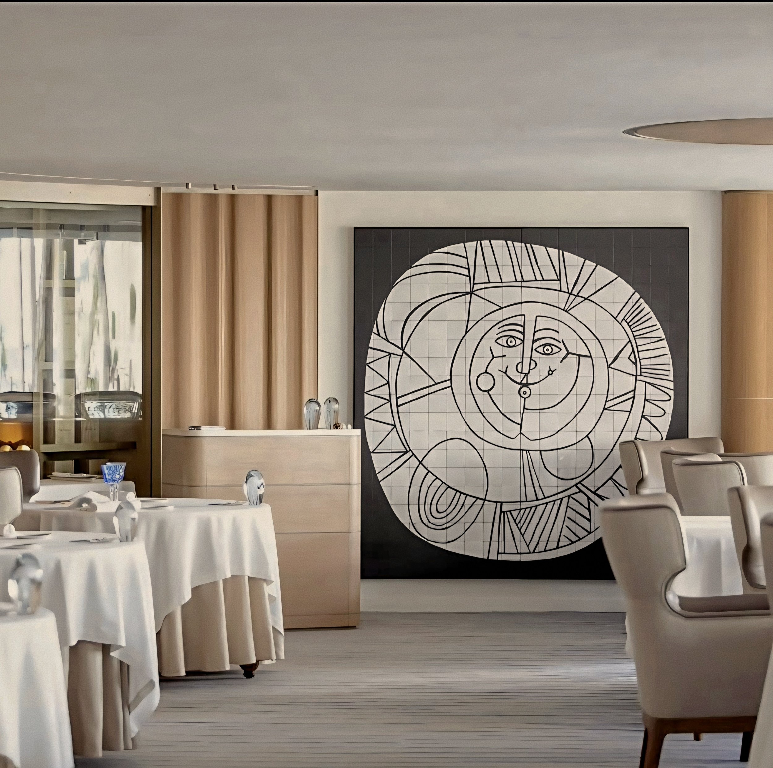 La Vague d'Or restaurant at Cheval Blanc St-Tropez luxury hotel, french Riviera. France.