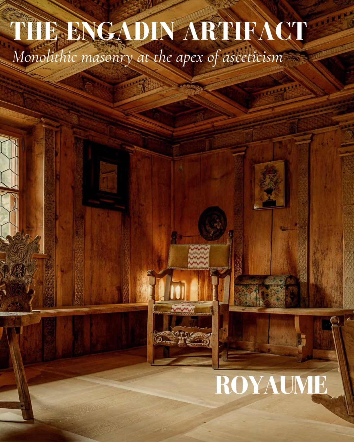 ​THE SANCTUARY OF MADULAIN

​Set deep within the high-altitude landscape of the Engadin, Chesa Marchetta stands as an uncompromising monument to time, texture, and architectural lineage. The residence honors ancient alpine traditions through massive 