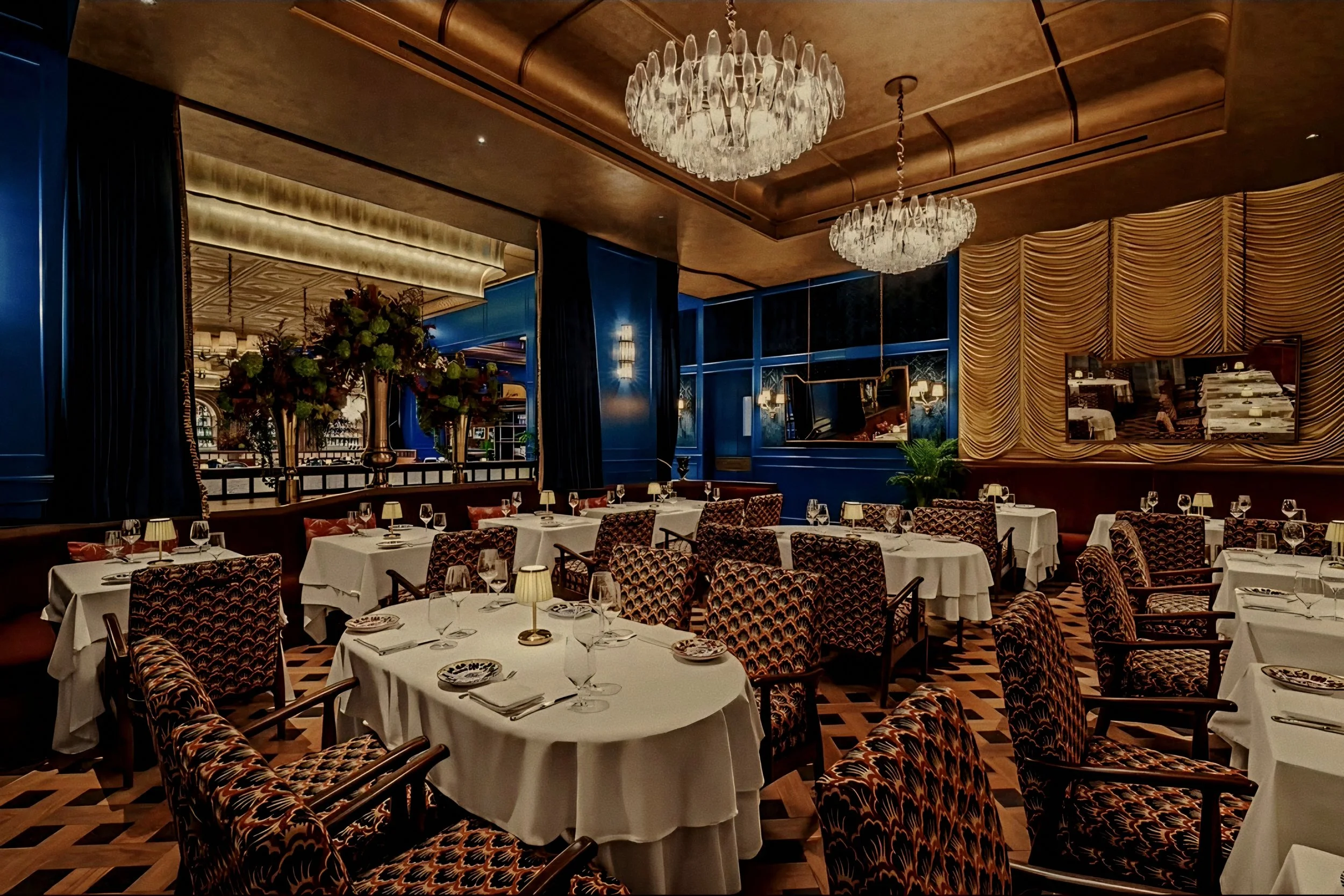 Carbone Dubai Michelin star Italian American restaurant at Atlantis The Royal Palm Jumeirah dining room.